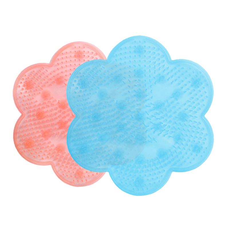 1pc Silicone Bathroom Mats Lazy People Bath Artifact Back Massage Cushion Sole Non-slip Massage Pad Foot Wash Bathroom Mat